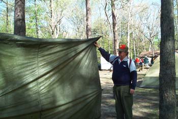 Bob Stein getting his tent set up